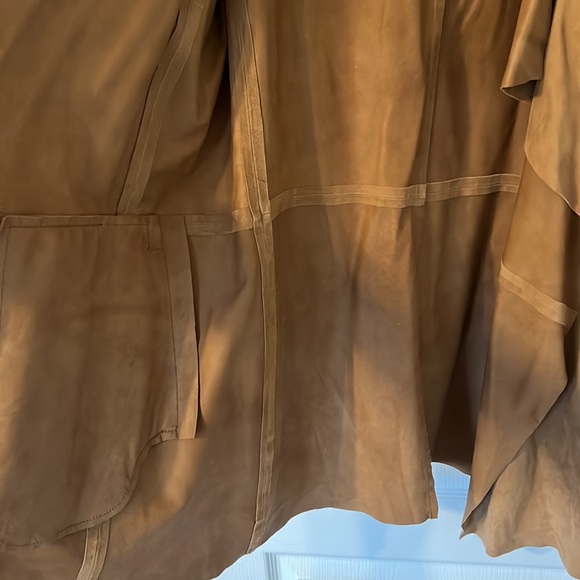 Eileen Fisher Suede Brown Drape Front‎ Jacket Size Medium Excellent Condition - Picture 3 of 5